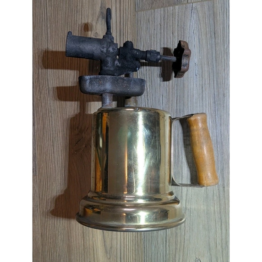 Vintage Hercules Brass Gas Blow Torch, Rustic Soldering/Welding Tool TESTED